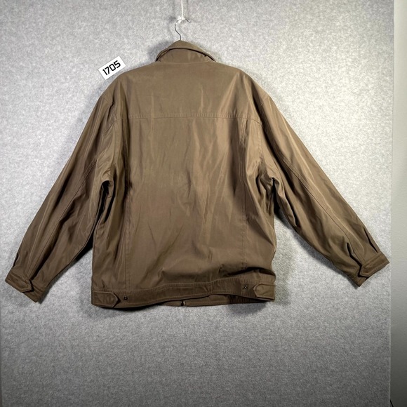 Roundtree & Yorke Bomber Jacket Mens Large Brown Microfiber Full Zip Outdoor - Picture 7 of 9